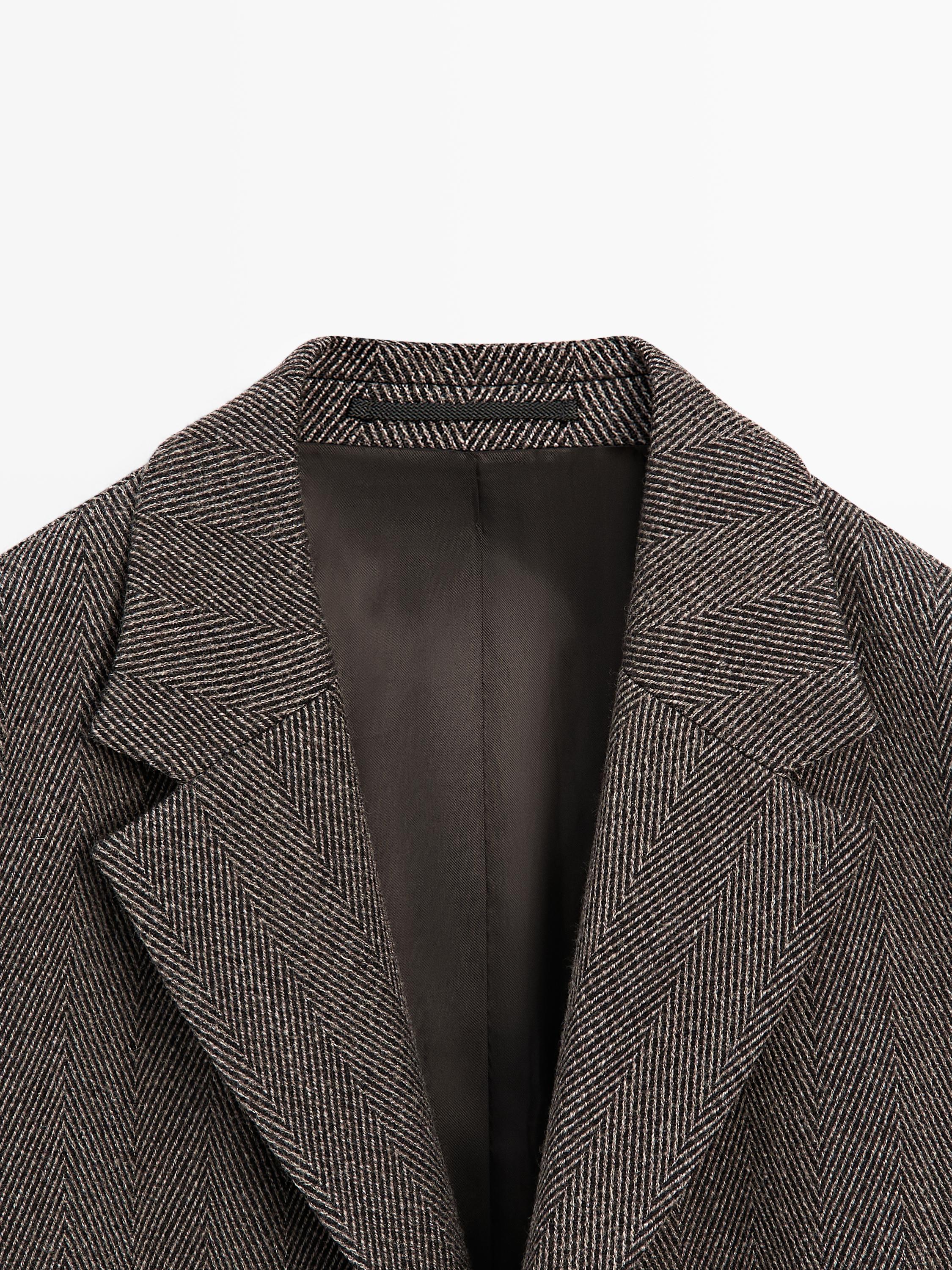 Long herringbone coat - LIMITED